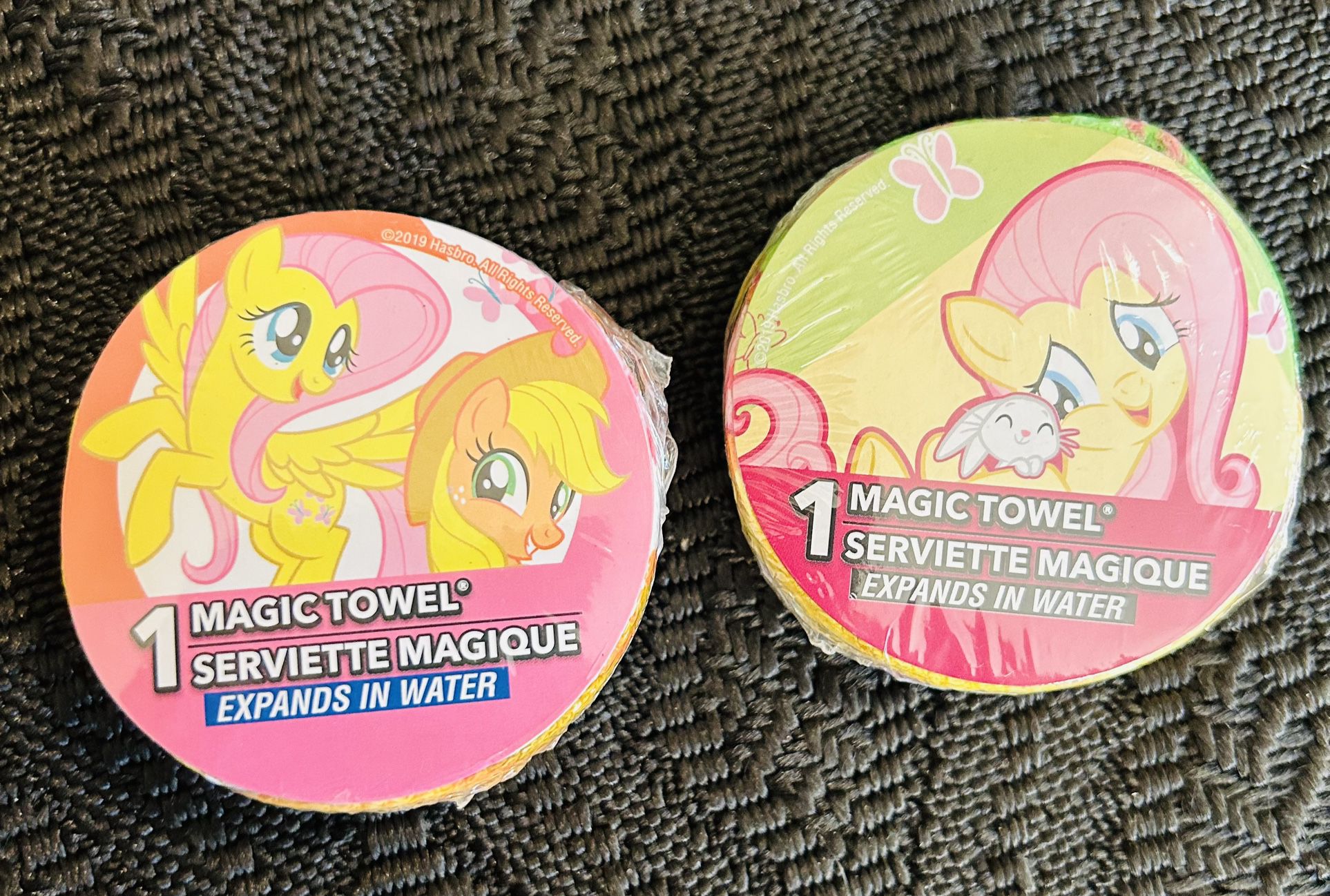 Set of 2 My Little Pony Magic Towels Wash Cloth Expands In Water 
