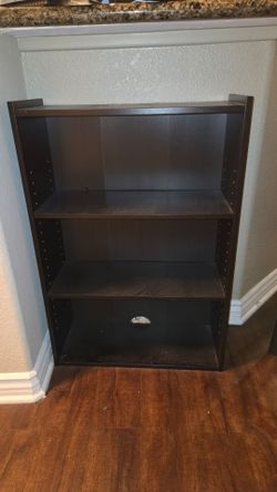Dark Wood 3-Shelf Bookcase