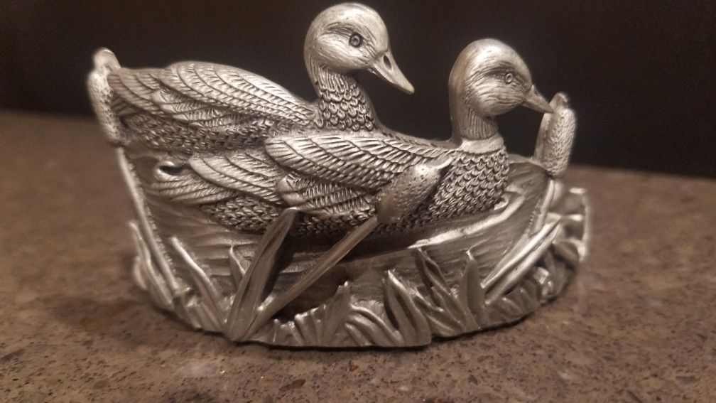 Pewter Candle Holder Home Decor Outdoor Duck 