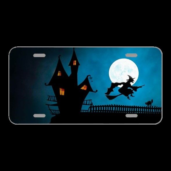 License Plate Novelty Car Front Halloween Witch'S House The Witch