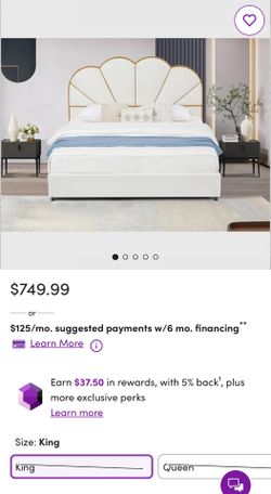 King Size Headboard With Bed Frame & Drawers 