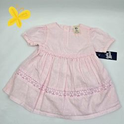 2 Oshkosh Baby Girl Dresses and a White and Denim Eyelet Jumpsuit New💕😊