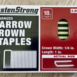 FASTENSTRONG 18 GA x 1/4 in. Crown, 1 in. Galvanized Staples