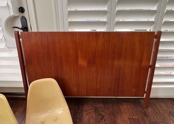 Vintage Danish Teak Full Double Headboard Bed Mid Century Modern