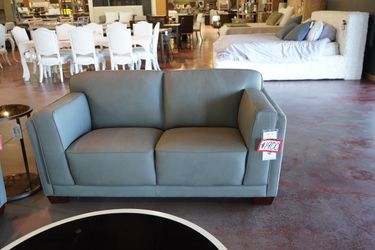 3-Piece Leather Living Room Set — Amax (Spa Blue)