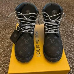    "All Sizes  available". Louis Vuitton x Timberland Limited Edition Monogram Boots – Black

