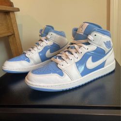 Air Jordan 1 Mid UNC Blue White | Size 10.5M / 12W | Clean