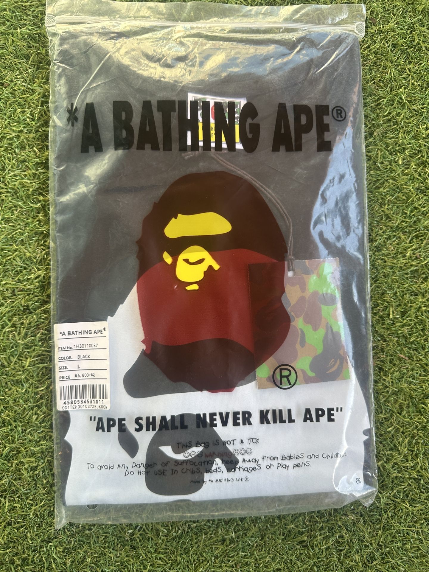 Black Bape T Shirt White Head