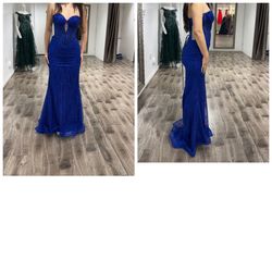 PROM DRESS ROYAL BLUE NEW 