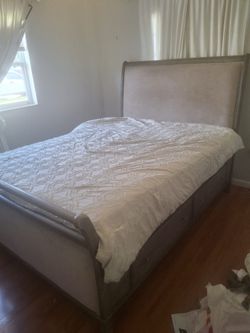 Bed frame with storage/ w/o mattress