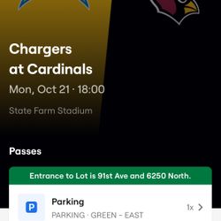 Parking pass - Cardinals Vs Chargers 