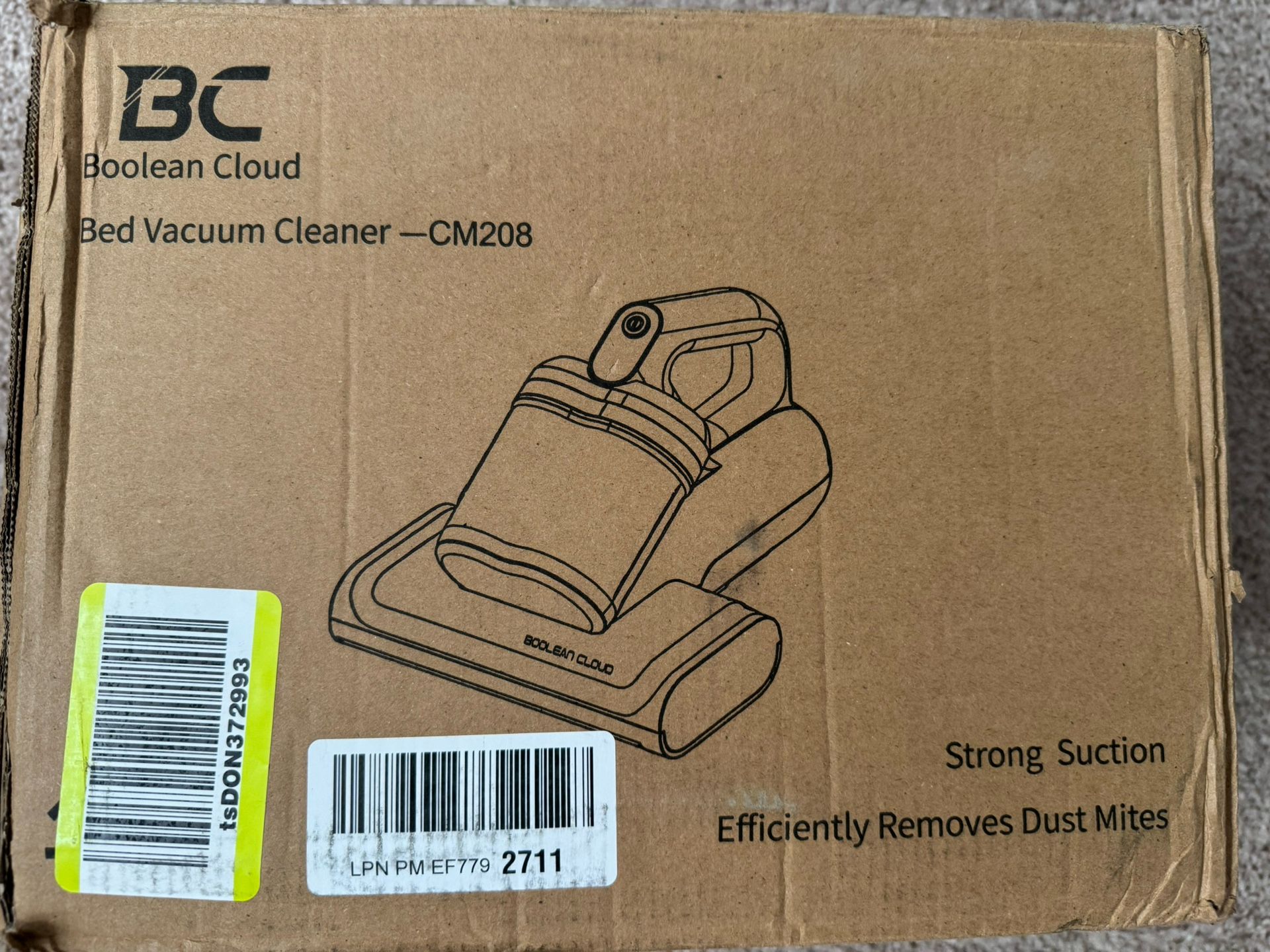 Boolean Cloud Mattress Vacuum Cleaner Corded Purple Ultrasonic