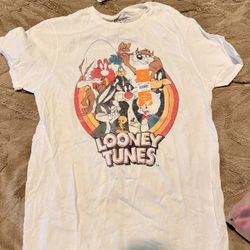 Looney Tunes White Graphic T-Shirt Size M