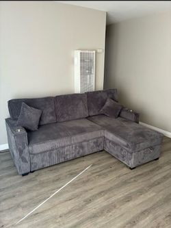 Sectional couch, queen with storage