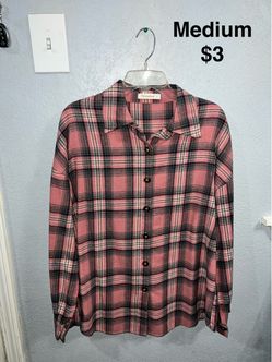 Plaid Flannel Button-Up Shirt Medium