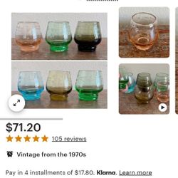 1970's Bohemian Liqueur Glasses