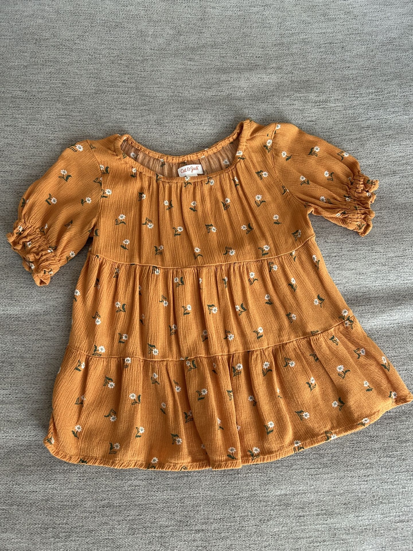 “Cat & Jack” Girl Orange Floral Blouse