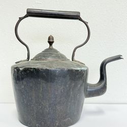 Antique Tea Kettle Copper Brass 1800s Over 200 Years Old Made In England 12” Big 