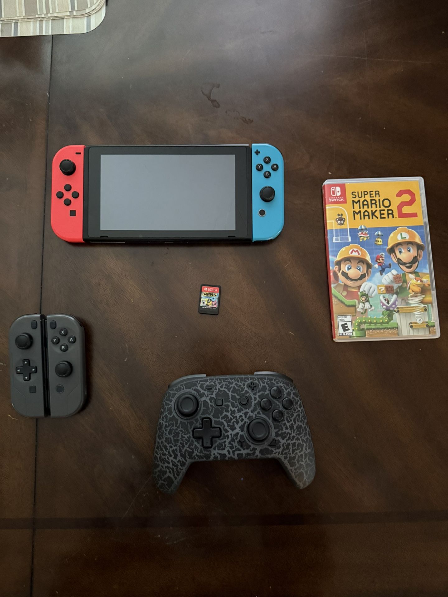 Nintendo Switch With 2 Controllers, And 2 Games