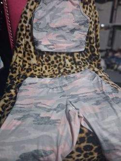 Pink Camo Crop Top and shorts Set