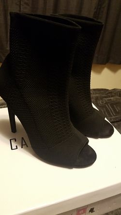Black open toe bootie