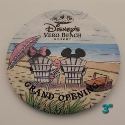Disney's Vero Beach Resort Grand Opening Large Button Pin 1995