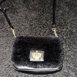 Black Furry Juicy Couture Crossbody Bag