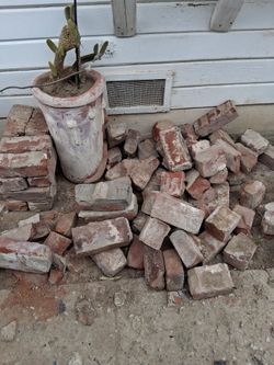 Bricks , Beams, Old Truck Bed Trailer