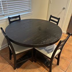 Solid Wood Table, Black
