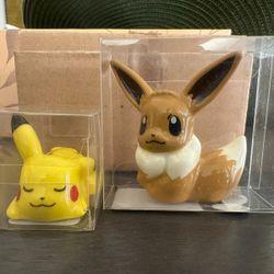 Pokemon Toy Pikachu and Eevee Figure Stands