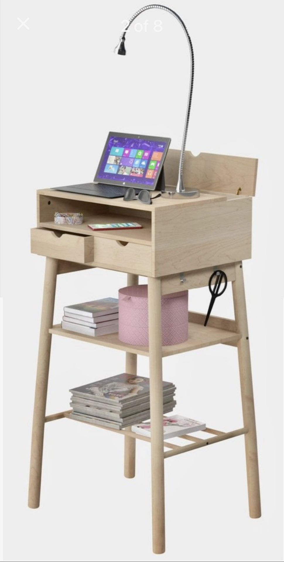 Knotten Standing Desk - White Birch