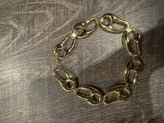 Gold Link Statement Choker Necklace