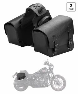 KEMIMOTO Motorcycle Saddlebags PU Leather Side Bags Compatible with Sportster  Softail Low Rider S Cruiser Dyna V-star Shadow Vulcan Rebel (20