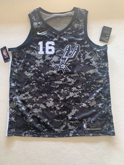 New Nike San Antonio Spurs Pau Gasol City Edition Swingman Jersey Black Camo XL