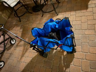 Folding Utility Wagon Cart Blue