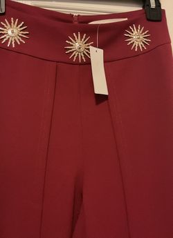 Red Wide Leg Dress Pants