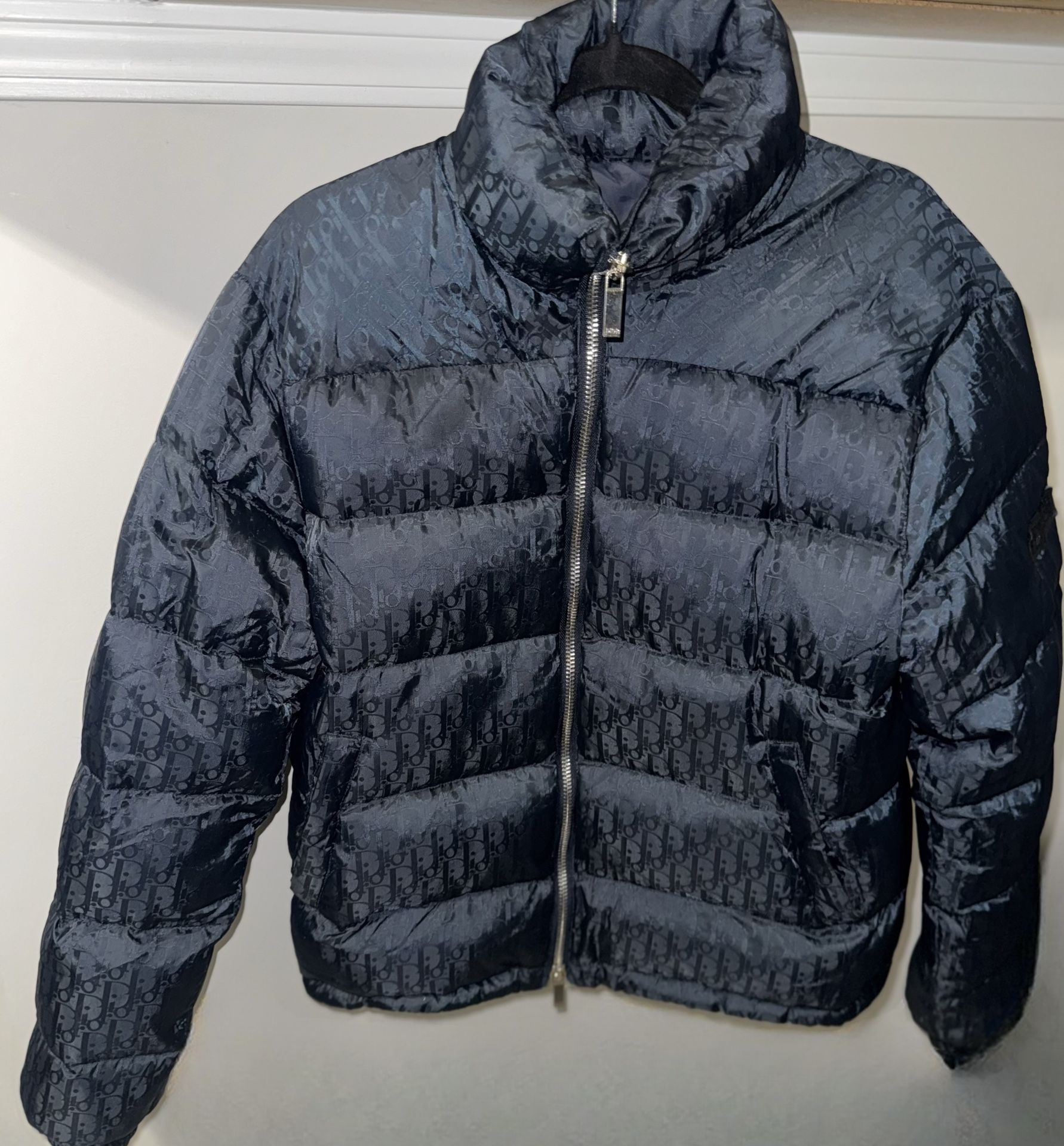 Dior Oblique Down Jacket – Navy Blue Technical Jacquard