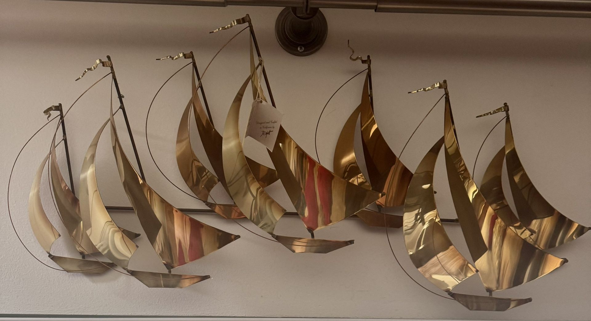 Vintage Mid Century Modern De Mott Sailboat Wall Sculpture