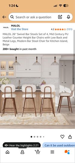 BRAND NEW leather barstools , unopened still in box. Set of 4