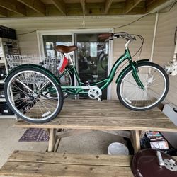 Schwinn Meridian Cruiser Bike Comfort Trike 26” Green, New