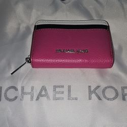 MK Pink White Black Card Holder