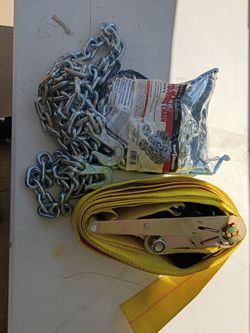 2 Haul Master 3/8" x 14 Ft.  Towing Chain Grade 43 5400 LB Working Load Zinc Plate