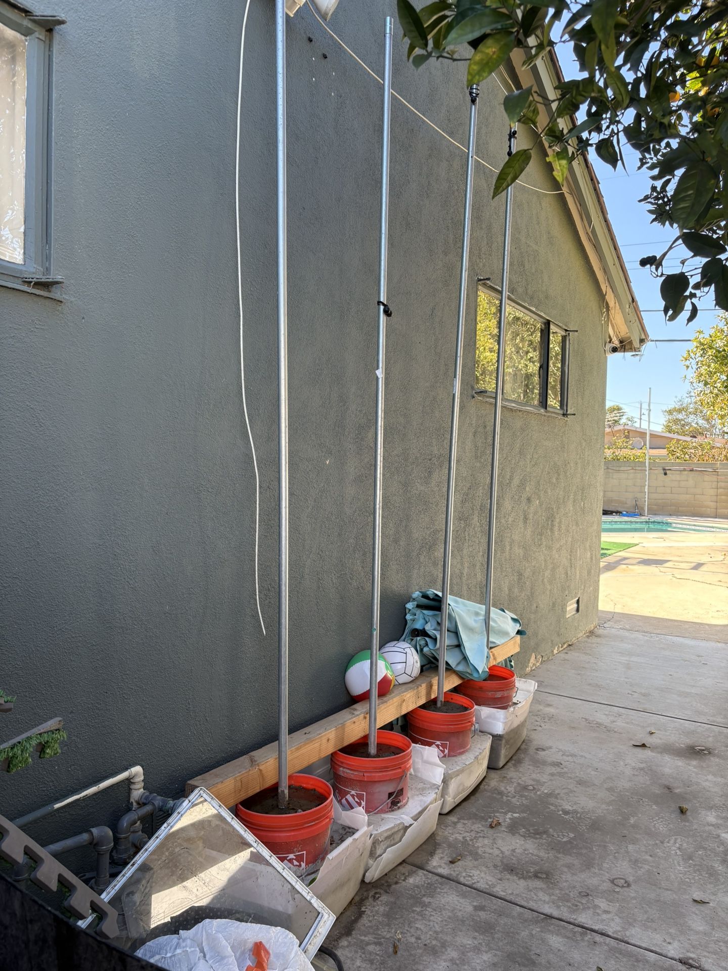 Cement Blocks And Metal Posts
