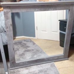 Grey Oak Dresser Mirror (Excellent Condition)