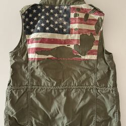 RALPH LAUREN Military Field Jacket Vest w/ Hoodie