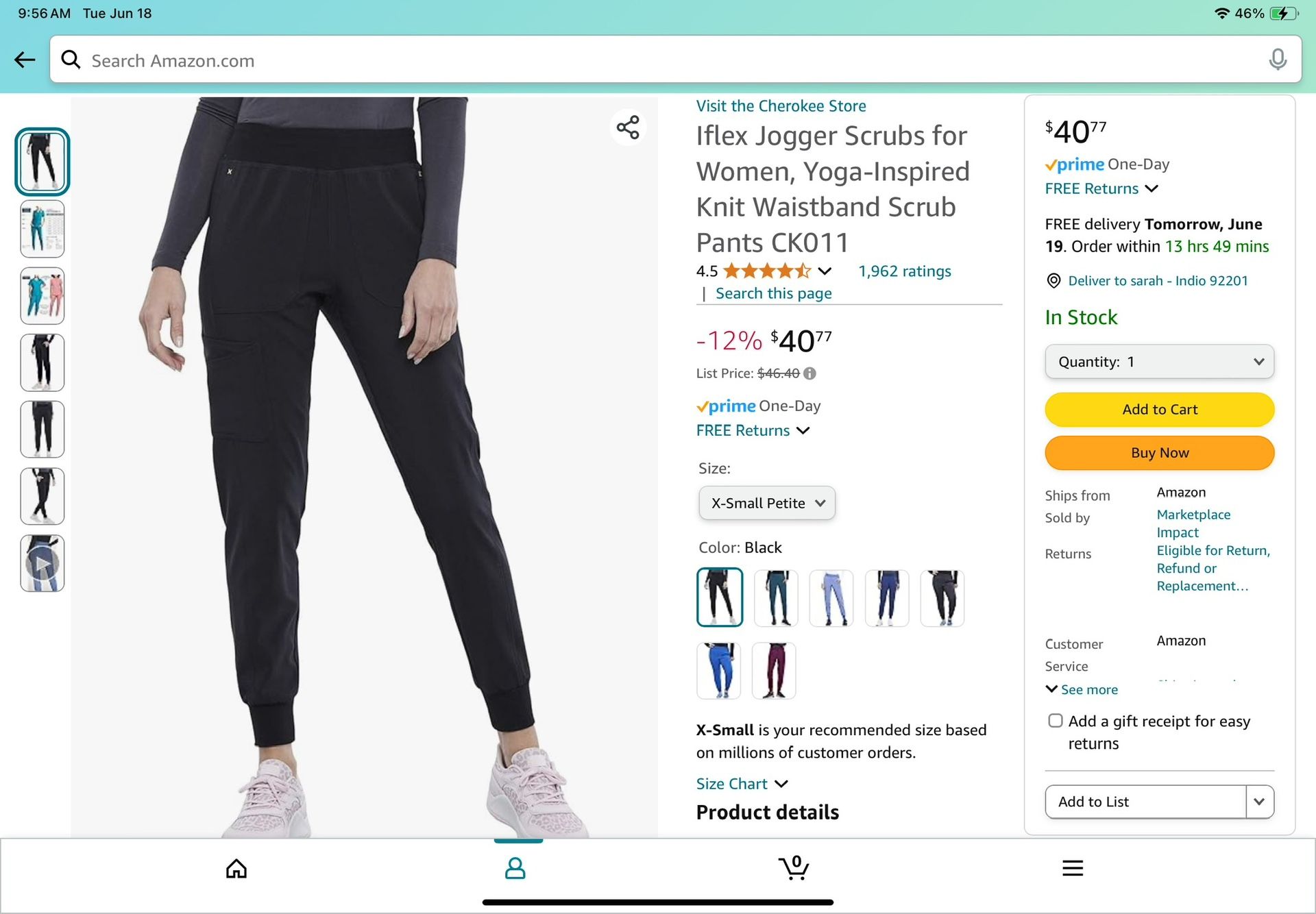 Iflex Jogger Scrubs for Women, Yoga-Inspired Knit Waistband Scrub