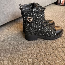 Tweed Material Boots