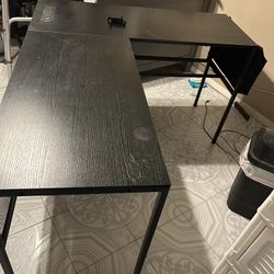 L Shaped desk With Separate File Cabinet