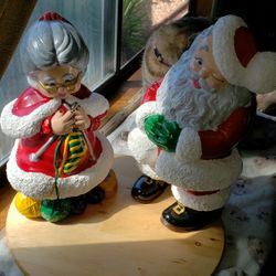 Christmas Painted Mr. & Mrs. Claus