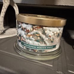 New FROSTED WHITE PINE XL 4 Wick Candle From HOMEWORX BY SLATKIN & CO. Sold Out! 
